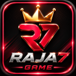 Raja7 Game logo with red 3D crown design