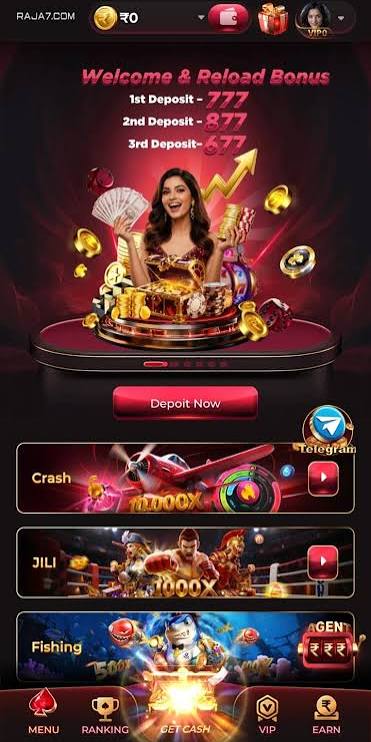 Raja7 app gaming platform screenshot